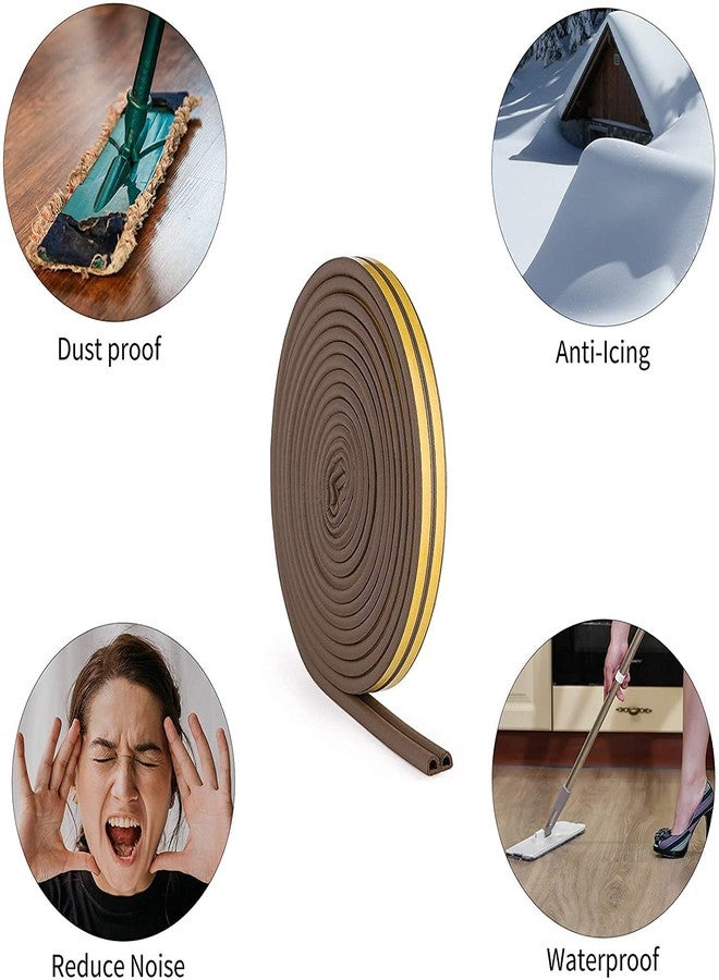 NISHIV D Shape Self-Adhesive EPDM Sealing Strip Rubber Insulation Weather Proof dust Proof Sound Proof Insect Blocker Collision for Door-Window 6 Meters (Pack of 1) (2 X 3 M, Brown) - Image 4
