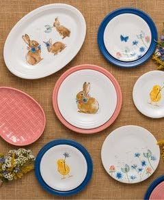 Fiesta Bunny  Babies 136 Large Oval Serving Platter  Breezy Floral Easter - Image 2