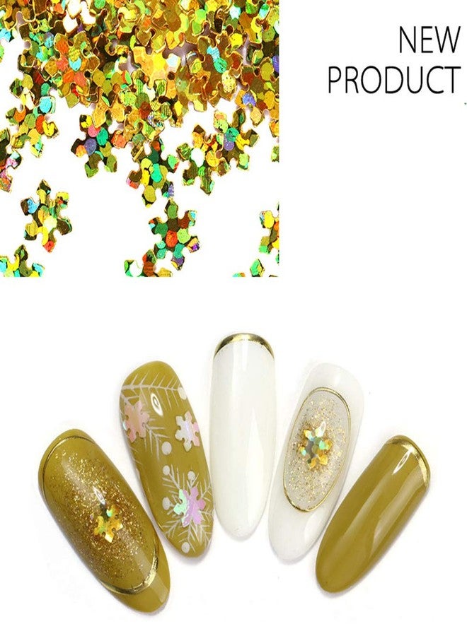 يس ليدي فن تزيين الأظافر، رقاقات ثلجية لامعة، ترتر ثلاثي الأبعاد، رقائق زهور عيد الميلاد، 12 لونًا - Image 2