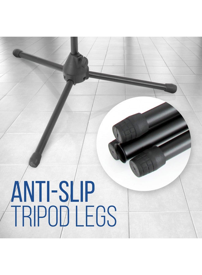 Pyle Foldable Tripod Microphone Stand - Universal Mic Mount and Height Adjustable from 37.5'' to 65.0'' Inch High w/ Extending Telescoping Boom Arm Up to 28.0'' - Knob Tension Lock Mechanism PMKS3 - Image 2