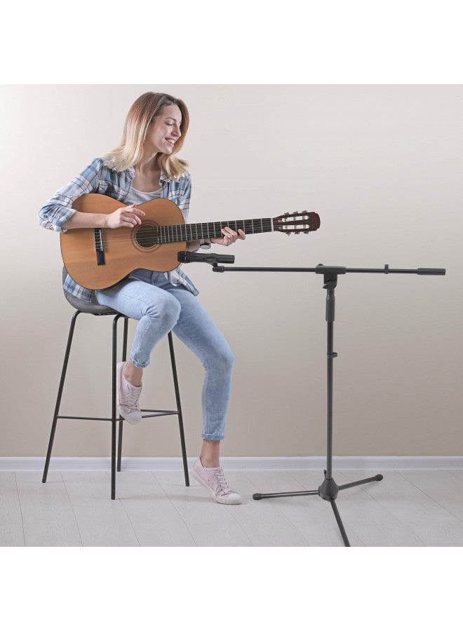 Pyle Foldable Tripod Microphone Stand - Universal Mic Mount and Height Adjustable from 37.5'' to 65.0'' Inch High w/ Extending Telescoping Boom Arm Up to 28.0'' - Knob Tension Lock Mechanism PMKS3 - Image 3