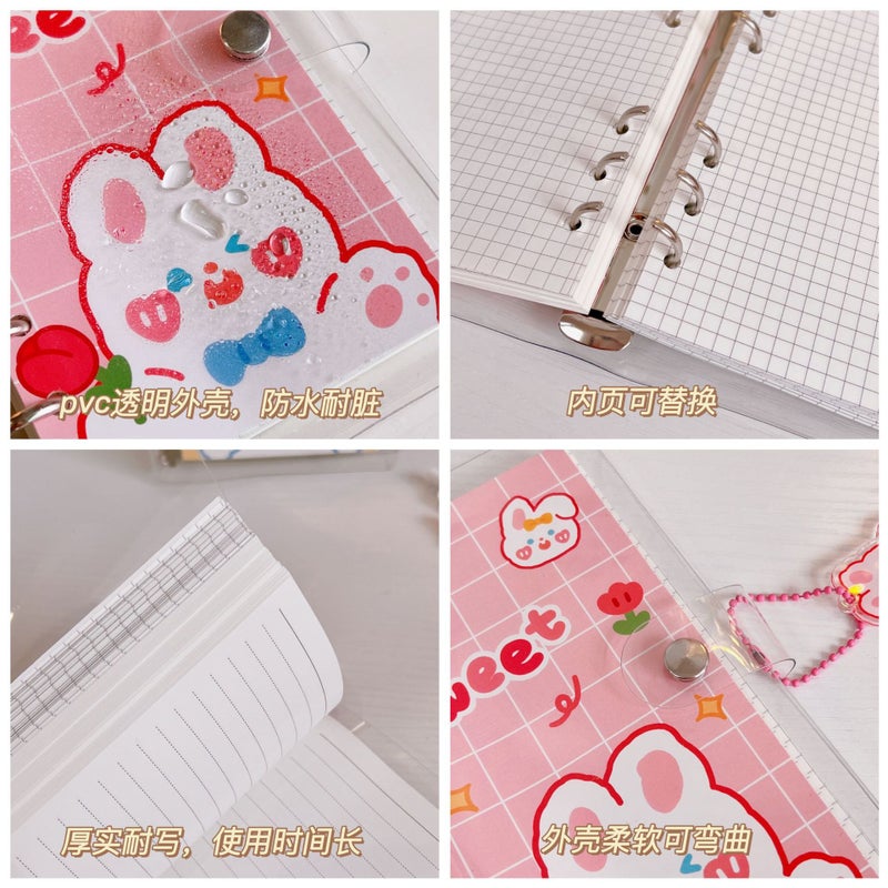 Cute Girl Heart Hand Book Suit Material Gift Bag High Color Value Loose-Leaf Coil Book Student Girl Notebook - Image 4