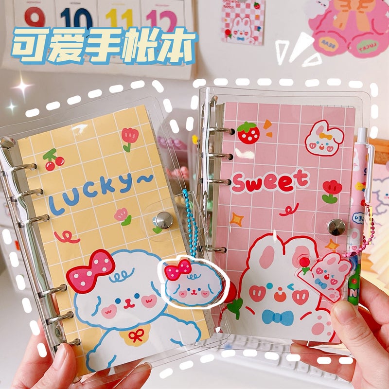 Cute Girl Heart Hand Book Suit Material Gift Bag High Color Value Loose-Leaf Coil Book Student Girl Notebook - Image 3
