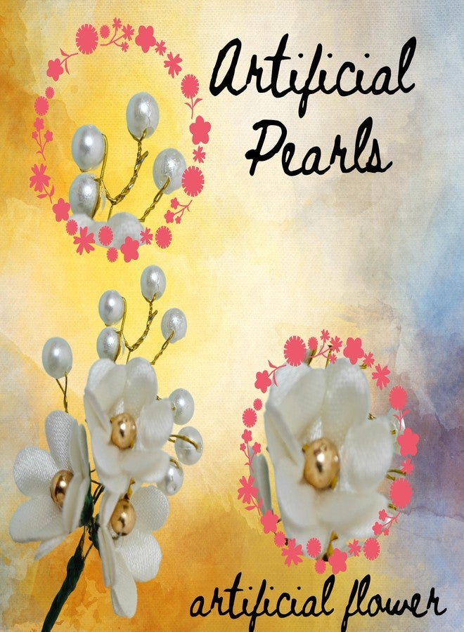 LYF5STAR White Flower Elegant Floral Hair Accessory for Women - Artificial Small Flowers & Pearls, Hair Clip for Weddings, Festivals, and Special Occasions - pack of 8 - Image 5