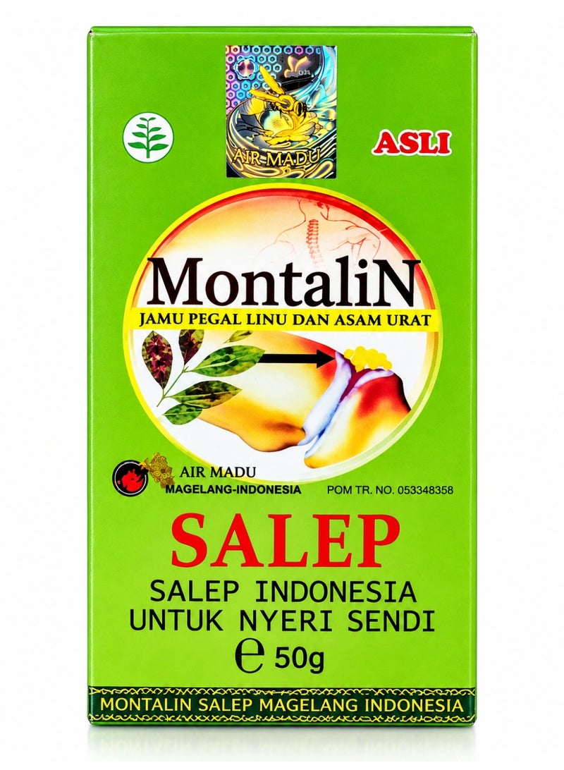 Montalin Salep Indonesia 50g – Traditional Herbal Topical Ointment for Massage – Air Madu Magelang Indonesia - Image 1