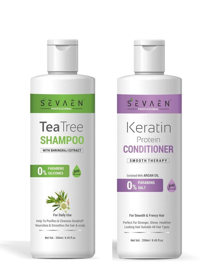 Sevaen Tea Tree Daily Shampoo and Keratin Protein Daily Conditioner (Combo 2 IN 1) For Unisex - Image 1