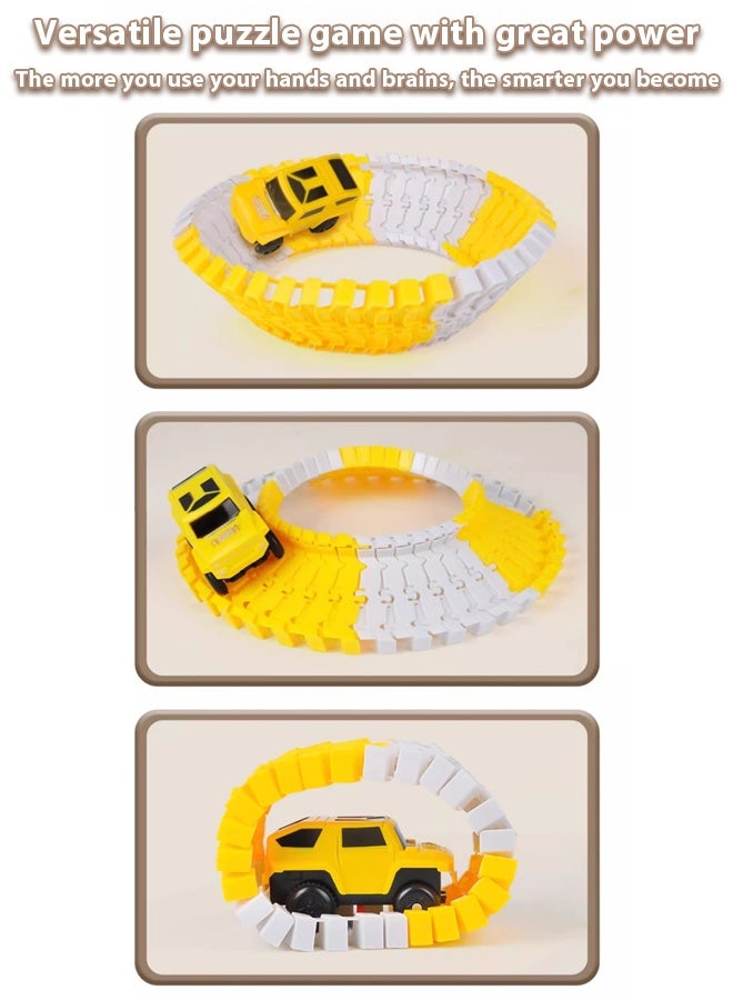 Beauenty DIY kids 324 PCS Children's electric track car toys,Construction Race Tracks Toy,Engineering car rail car set,Little train, children's toy, electric car,electric engineering car changeable DIY assem - Image 5