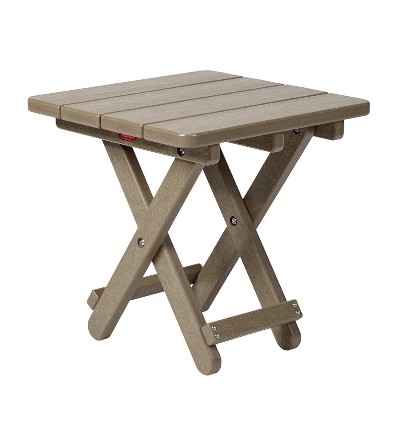 Keter Lakeside Adirondack Deluxe Patio Side Table - Perfect for Outdoor Fire Pit Seating and No Assembly, Weatherwood - Image 1