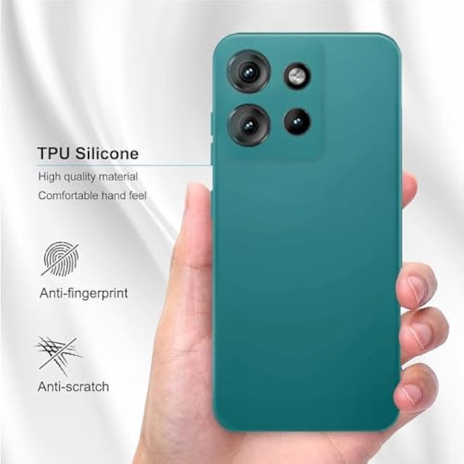 Maykela Silicone Cover Case Cover for Motorola Edge 50 5G Thin with Camera Protection Soft Interior Slim Fit Flexible Phone Case for Motorola Edge 50 5GBlackish Green - Image 3