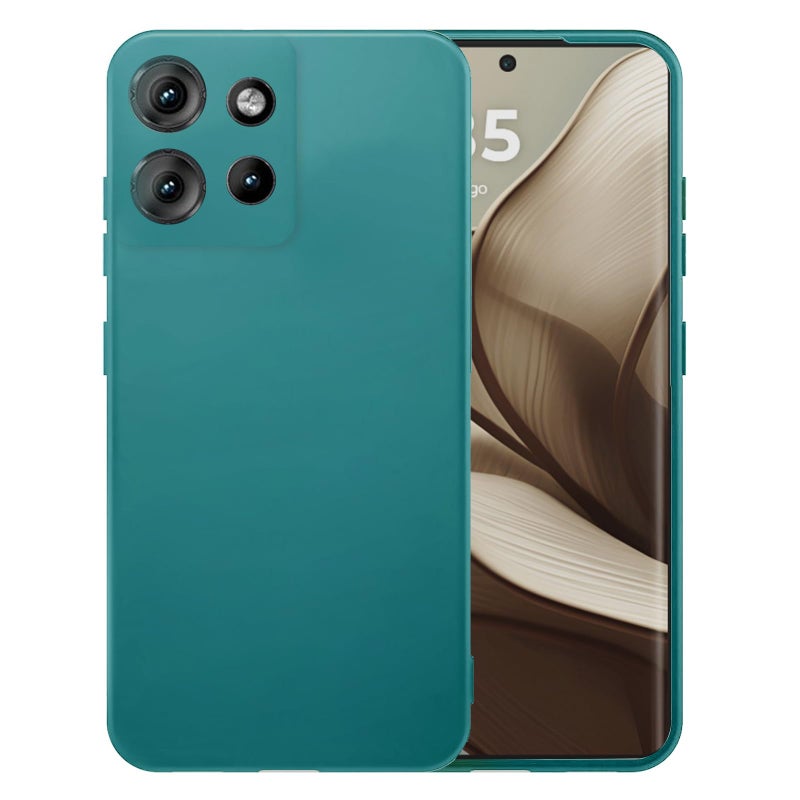 Maykela Silicone Cover Case Cover for Motorola Edge 50 5G Thin with Camera Protection Soft Interior Slim Fit Flexible Phone Case for Motorola Edge 50 5GBlackish Green - Image 1