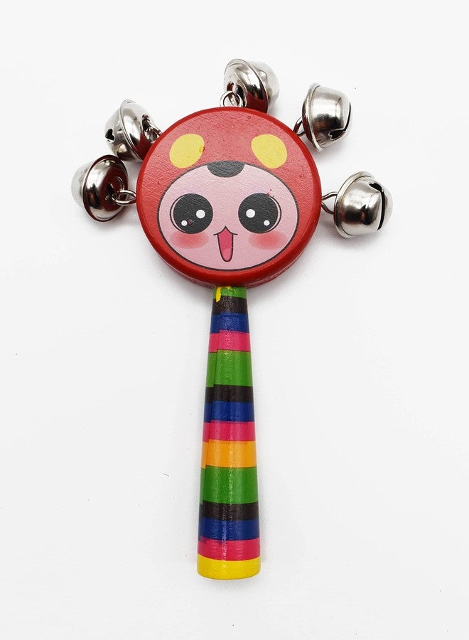 Justhandmade Wooden Ghirgitley (Round) Bell Toy for Kids (Green Red) - Image 2