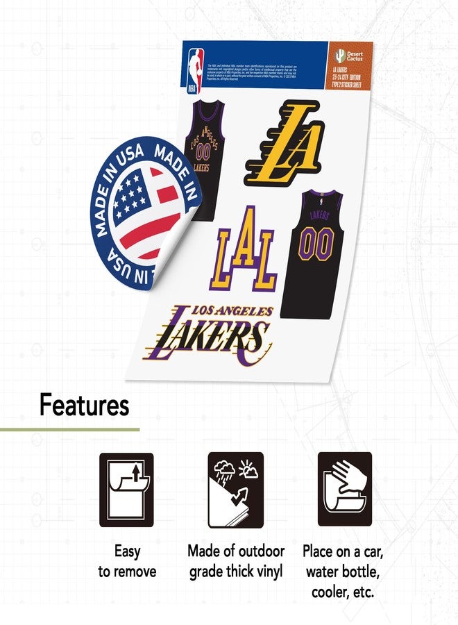 Desert Cactus LA Lakers Sticker Los Angeles Lakers NBA Officially Licensed Vinyl Decal Laptop Water Bottle Car Scrapbook (City Edition 2023) - Image 4