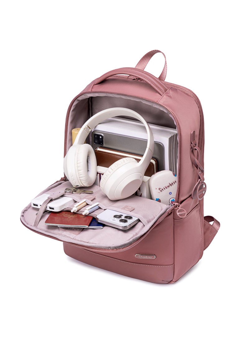 Chantria Premium Durable Water-Resistant Computer Backpack for Women Multifunctional Anti-Theft Lightweight Daypack for Casual Travel School College, CB00766- Nostalgia Rose - Image 4