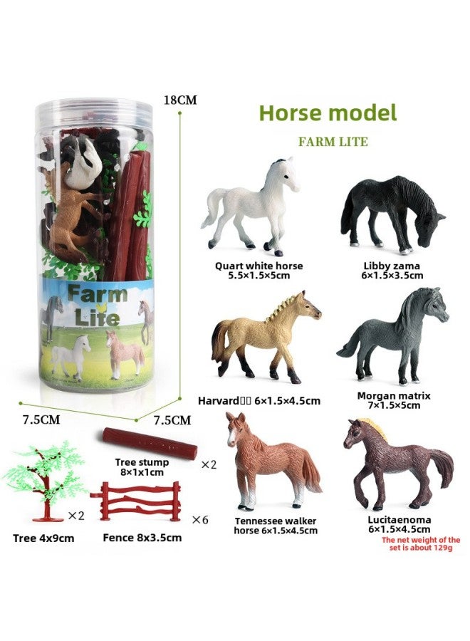 Miniature Realistic Animal Models Growth Cycle Toys Including erfly Rooster Ant Frog Turtle Mosquito Educational Playsets-Color:DT Mini Pony 6 + Accessories (barrel) - Image 1