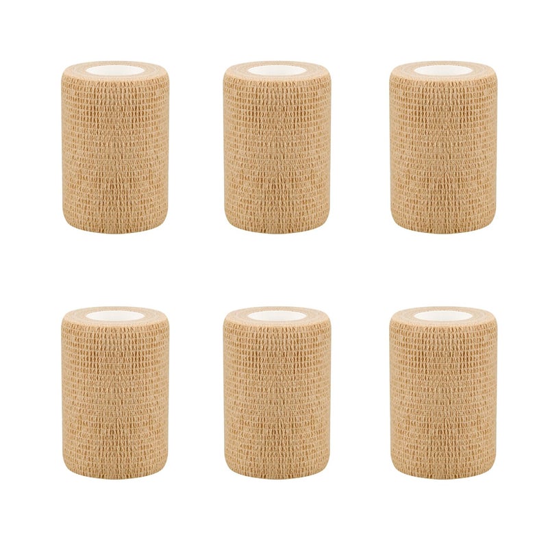 3 Self Adhesive Bandage Wraps 6pcs Vet Wraps Skin Color 5 Yard Self Adherent Wraps for Sports Wrist Ankle and Swelling