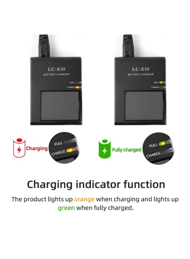 general LC-E10 LC-E10C Charger for LP-E10 Camera Battery Compatible with Canon EOS Rebel T3 T5 T6 T7 T100 X50 X70 X80 X90 1100D 1200D 1300D 1500D 4000D Digital Cameras - Image 4