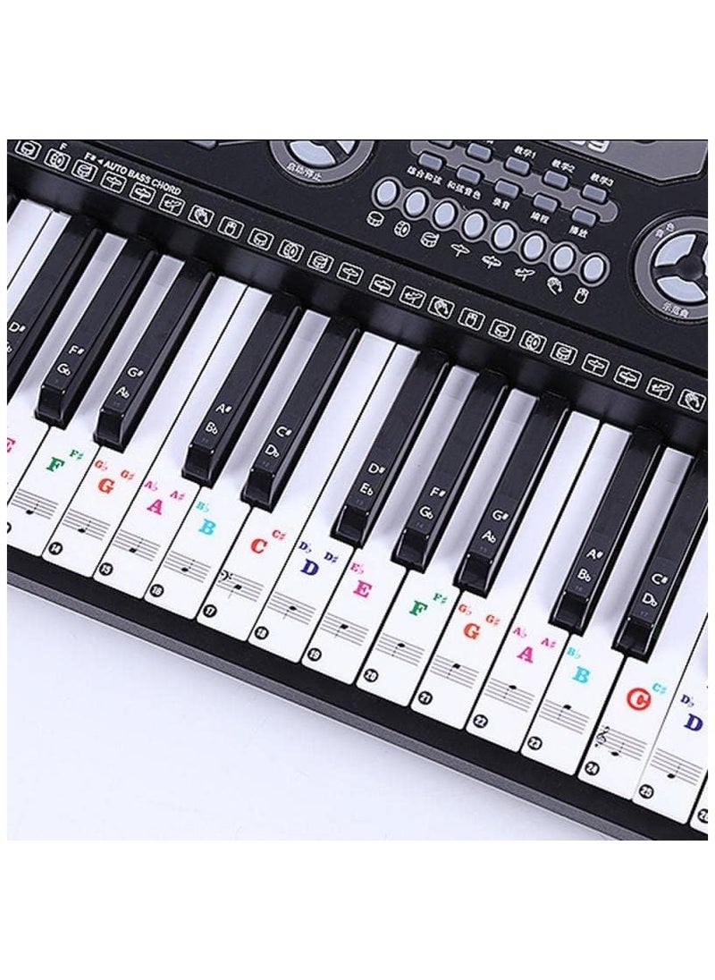 SOLDOUT Transparent Detachable Removable Music Decal Notes Color Piano Keyboard Stickers for 37/49/61/88 Key Keyboards Spectrum Sticker  - Image 1