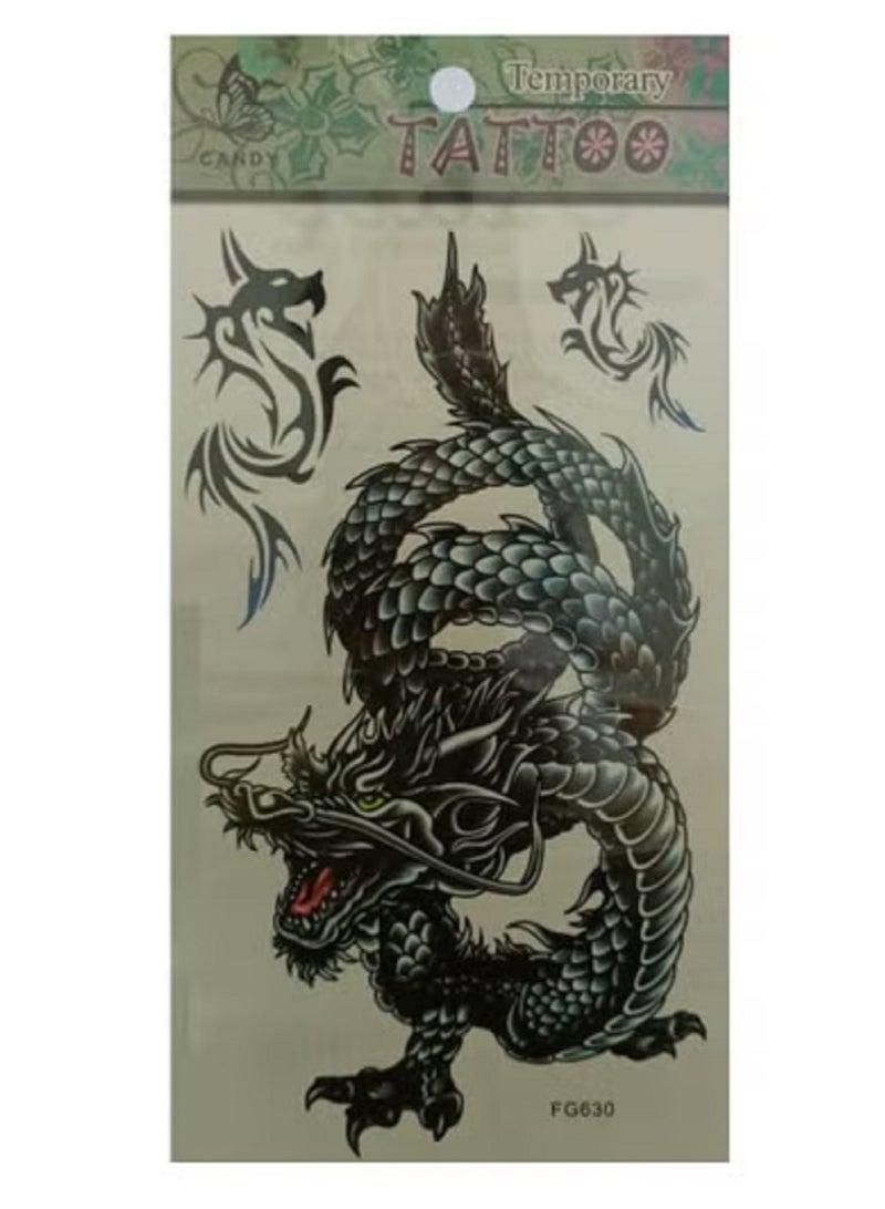 Temporary Tattoo with black dragon Design - Image 2