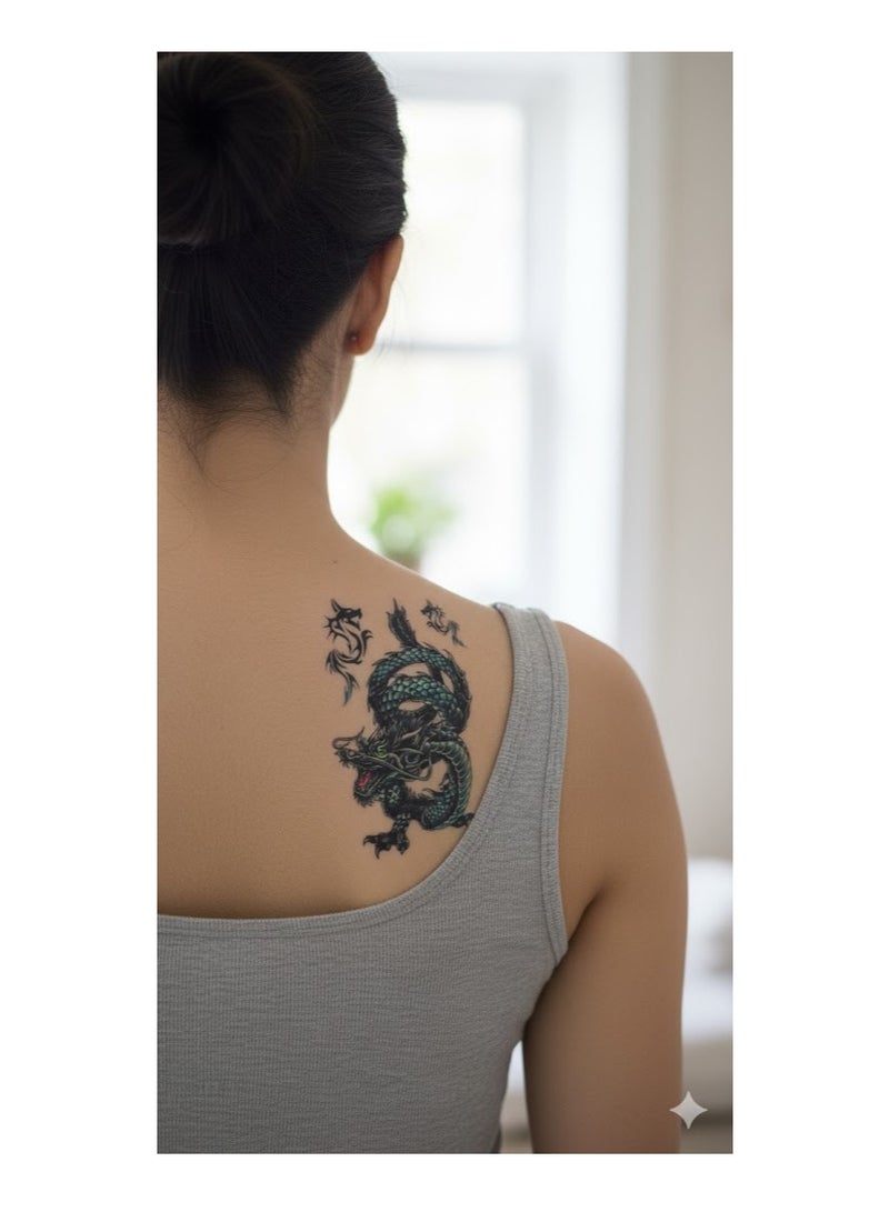 Temporary Tattoo with black dragon Design - Image 3