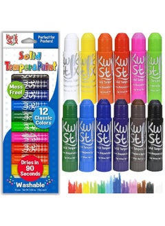 The Pencil Grip Kwik Stix Solid Tempera Paint Sticks, 12 Colors, Washable Paint Sticks for Kids, Super Quick Drying, Non-Toxic, Allergen Free, Paint Sticks in Classic Rainbow Colors, Paint for Kids and Toddlers  - Image 2