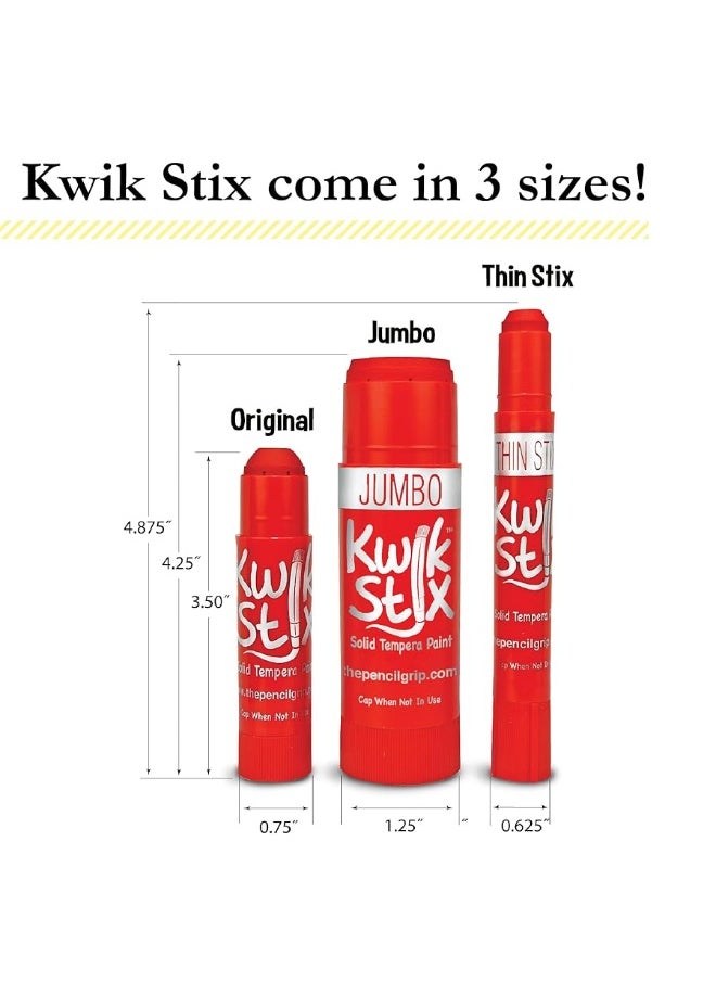 The Pencil Grip Kwik Stix Solid Tempera Paint Sticks, 12 Colors, Washable Paint Sticks for Kids, Super Quick Drying, Non-Toxic, Allergen Free, Paint Sticks in Classic Rainbow Colors, Paint for Kids and Toddlers  - Image 4