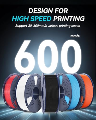 SUNLU High Speed PETG 3D Filament 1.75mm, 30mm/s - 600mm/s Print Range, High Flow Speedy 3D Printer Filament, Fit Most FDM Printers, Bambu Labs Printer etc, 1kg Spool, (Black) - Image 3