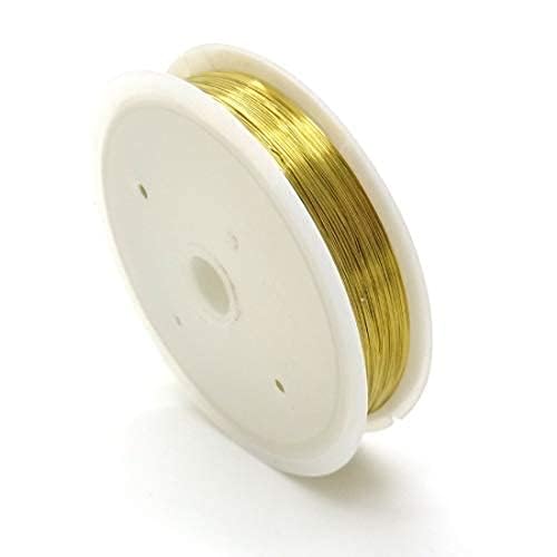 Nanmaya 03 mm Metallic Copper Wires Tarnish Resistant Copper Jewelry Wire Soft Artistic Wires Round Bendable Metal Beading Wire Craft Wire for Jewelry Making Spool 1 Rolls Gold