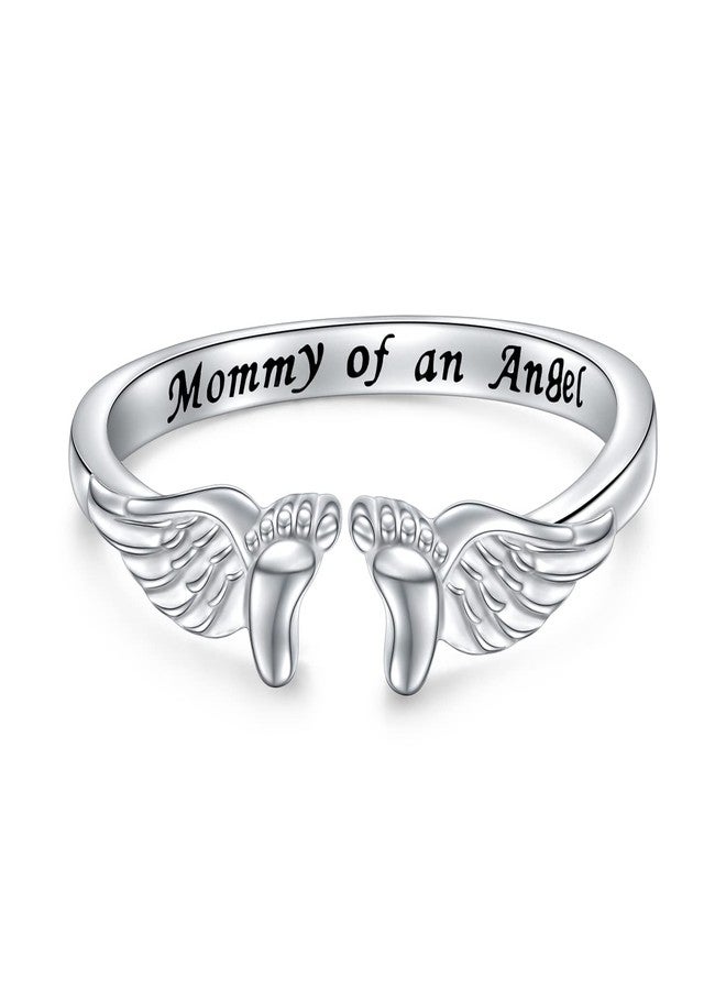Yearace Miscarriage Gifts for Mothers 925 Sterling Silver Miscarriage Ring/Miscarriage Necklace Loss Mommy of an Angel Memorial Jewelry Sympathy Gift for Women Mother Mom Size 6 - Image 1
