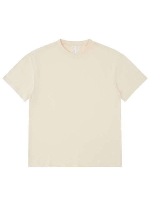 275g Heavyweight FOG Earth Tone Oversized Drop Shoulder Tee white eggshell