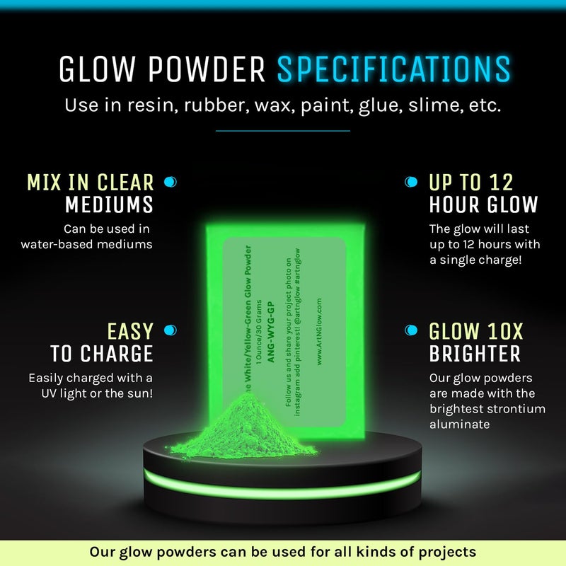 Art 'N Glow Glow in The Dark Pigment Powder - Neutral and Fluorescent Color for Art Painting, Fine Art, Nail Art Paint, and DIY Crafts - Long Lasting 10+ Color Options - Neutral Red - (30 Grams/1 Ounce) - Image 4