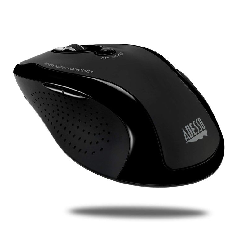 Adesso WKB-1500GB - Wireless Ergonomic Desktop Keyboard and Laser Mouse with Split Keys Design and Palm Rest for Comfort, Long Battery Life, Nano Receiver - Compatible for PC & Windows XP/7/8/10,Black - Image 2