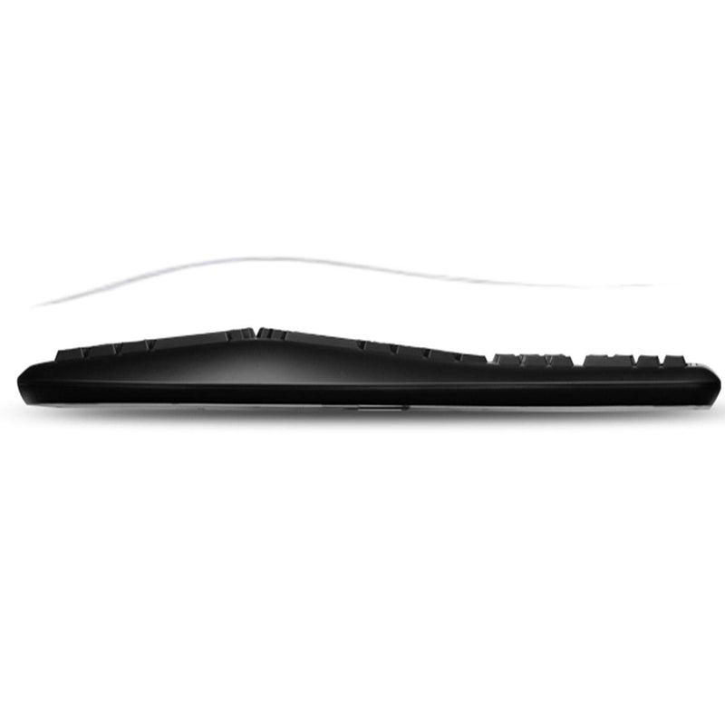 Adesso WKB-1500GB - Wireless Ergonomic Desktop Keyboard and Laser Mouse with Split Keys Design and Palm Rest for Comfort, Long Battery Life, Nano Receiver - Compatible for PC & Windows XP/7/8/10,Black - Image 5