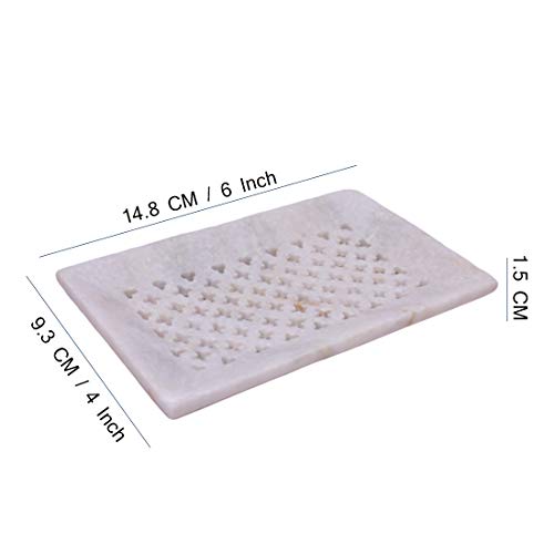 KunhaR Natural Marble Soap Dish Premium Handcrafted Holder for Bathroom, Tub & Wash Basin - Image 3