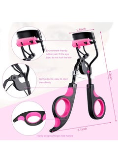 Beyond 4 Pcs Eyelash Tools, Eyelash Curlers Eyebrow Brush Kit (Black+Pink)  - Image 5