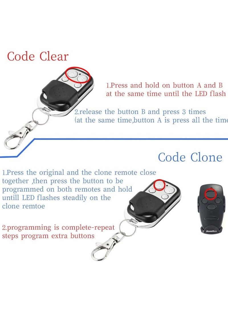 433.92Mhz Universal Wireless Copy Remote Control Keychain, RF Transmitter for Clone Car Garage Gate Door Opener, 3pcs with Slide Cover - Image 3