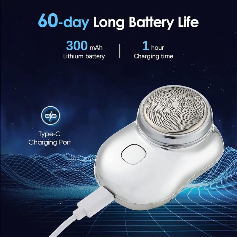 comfrt Pocket Portable Electric Shaver, Mini Shave Portable Electric Shaver, 2023 New USB Mini Shaver for Men, Rechargeable Travel Razors for Men Electric Shaver for Shaving Face (Green) - Image 3