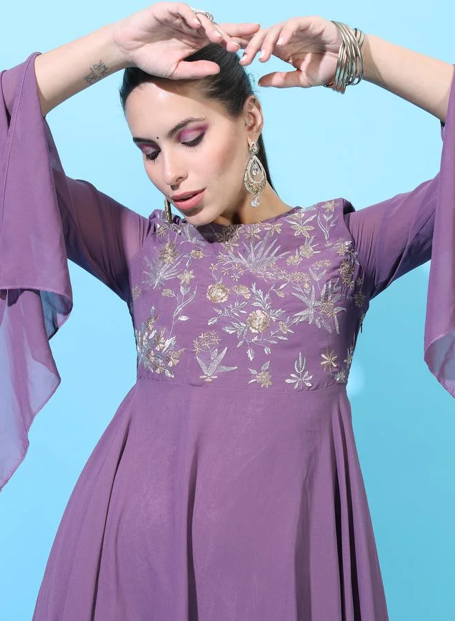 Vishudh Embroidered A-Line Dress