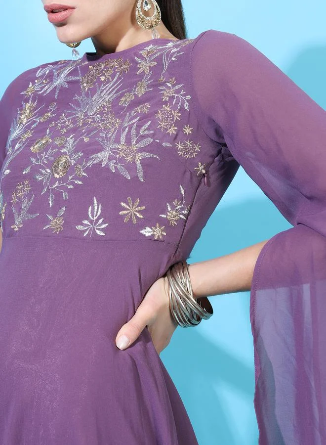 Vishudh Embroidered A-Line Dress