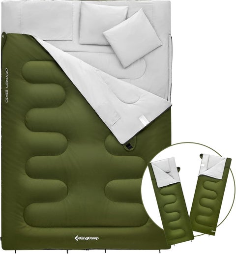 KingCamp Sleeping Bag for Adults, Cold Weather & Warm Extra Wide Big & Tall XL Portable Waterproof Flannel Sleeping Bags, Essentials Gear Accessories for Camping Backpacking Hiking Indoor & Outdoor