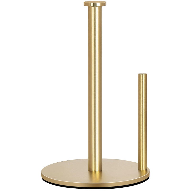 OBODING Gold Countertop Paper Towel Holder, Stainless Steel, Modern Kitchen and Bathroom Organization - Image 1