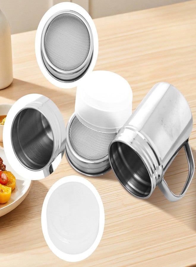 Gallipower 2Pack Powdered Sugar Shaker Jars,Fine Mesh Powder Cinnamon Seasoning Shaker Jar With Handle Lid,Stainless Steel Sieve Digging Shaker Dusters For Powdered Sugar Cinnamon Pepper Coffee Powder - Image 3