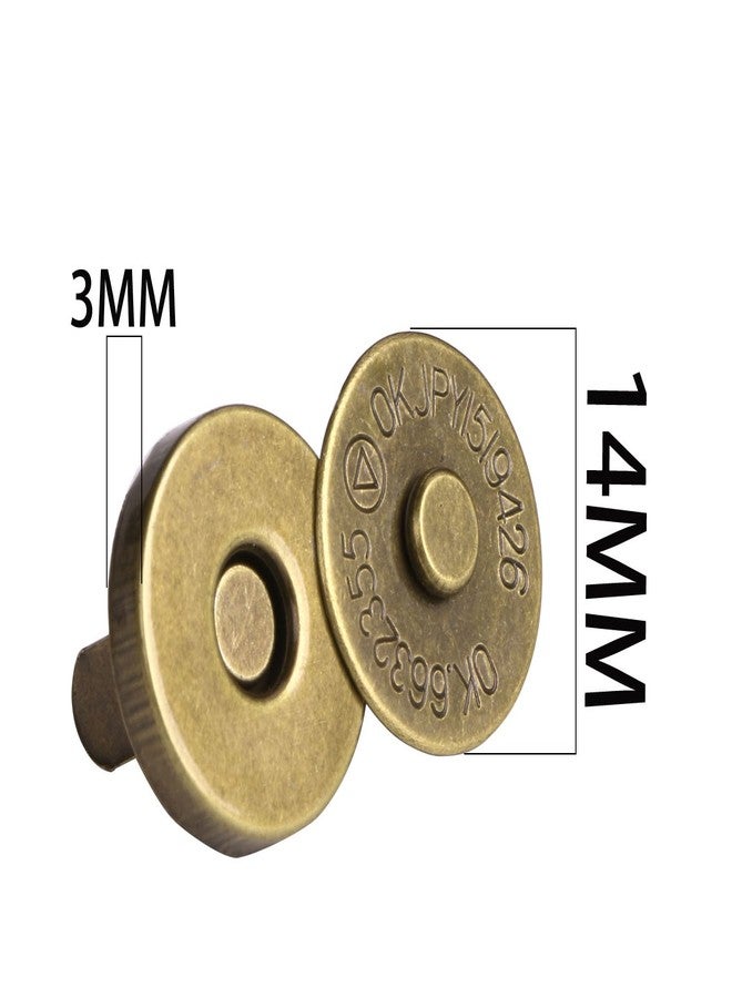 Mini Skater 24 Sets Magnetic Button Clasp Snaps - Purses, Bags, Clothes - No Tools Required - Choose Small or Large Magnetic Button Size: 14mm (Bronze) - Image 2
