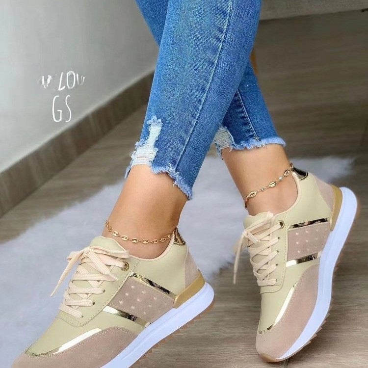 2024 Spring Plus-Size Casual Sneakers Summer Thick-sole Ladies Sports Shoes Yellow 