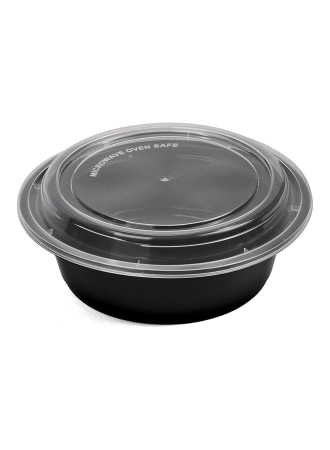 Khaleej Pack 32 oz-10 Pcs Black-Base clear Microwave container with lids - round  Disposable food storage container with lids - Image 3