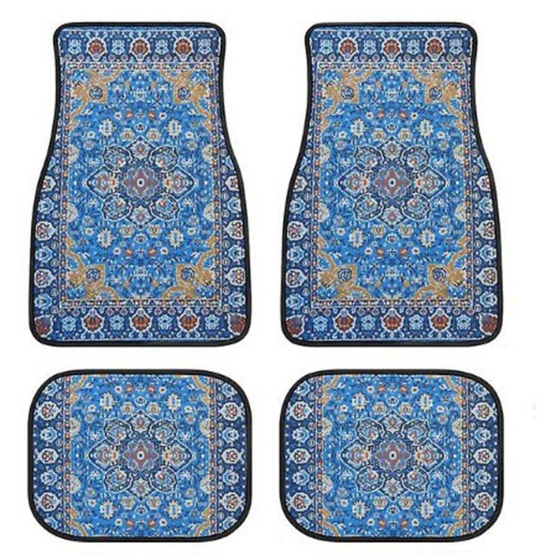 EOHMAK Car Floor Mats Non-Slip Automotive Floor Mats All-Weather Front Rear Car Floor Foot Mat Sets of 4 Pieces Foot Mats Rugs Carpet for Car Trucks SUV Sedans (Blue) - Image 1