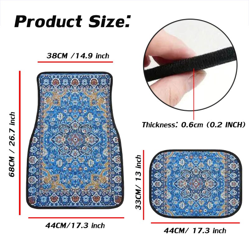 EOHMAK Car Floor Mats Non-Slip Automotive Floor Mats All-Weather Front Rear Car Floor Foot Mat Sets of 4 Pieces Foot Mats Rugs Carpet for Car Trucks SUV Sedans (Blue) - Image 4