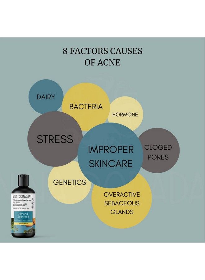 nina dorada Nina Dorrada Anti Acne 2% Saliscylic Body Wash With Almond And Seaweed ; With Chia Seeds For Exfoliation ; Hydrating And Refreshing Shower Gel ; Sulphate Free ; 300Ml - Image 3