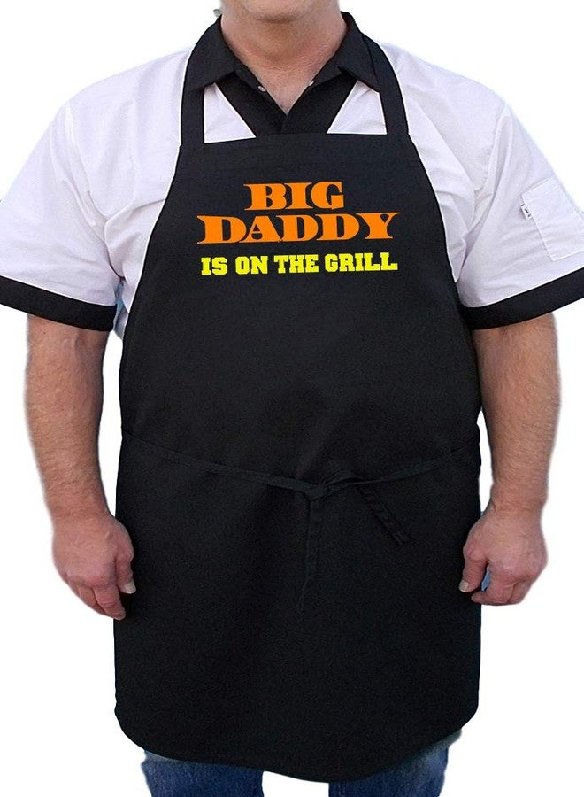 CoolAprons Chef Hat and Apron Set Big Daddy Is On The Grill, Black BBQ Aprons For Men, Funny Aprons for Guys - Image 3