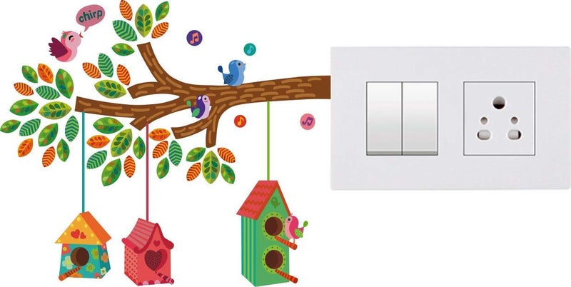 DreamKraft Decorative Switch Board Sticker Multicolor Self Adhesive Colorful Decorative for Your Home Switch Boards(PVC Vinyl, 35x35 CM)- Set of 6 - Image 2