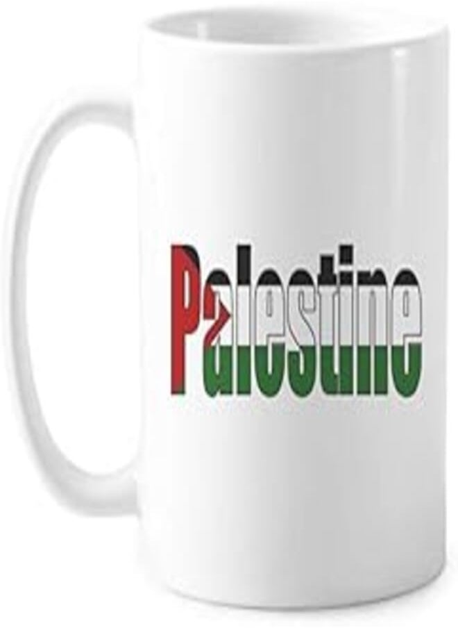 DIYthinker Palestine Country Flag Name Mug Pottery Ceramic Coffee Porcelain Cup Tableware 